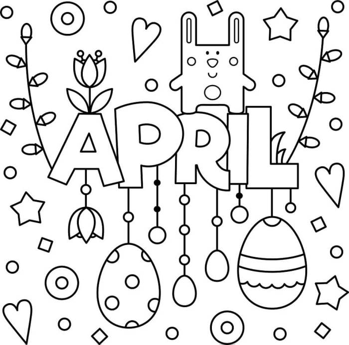 April coloring sheets for kids