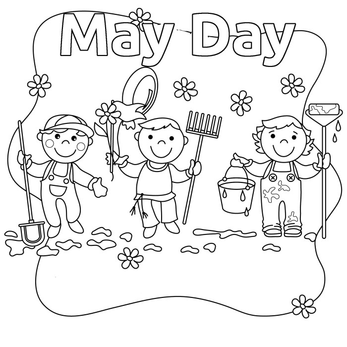 May coloring pages for kids