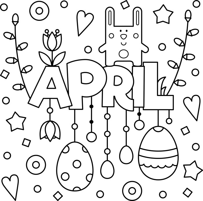 April coloring sheets for kids