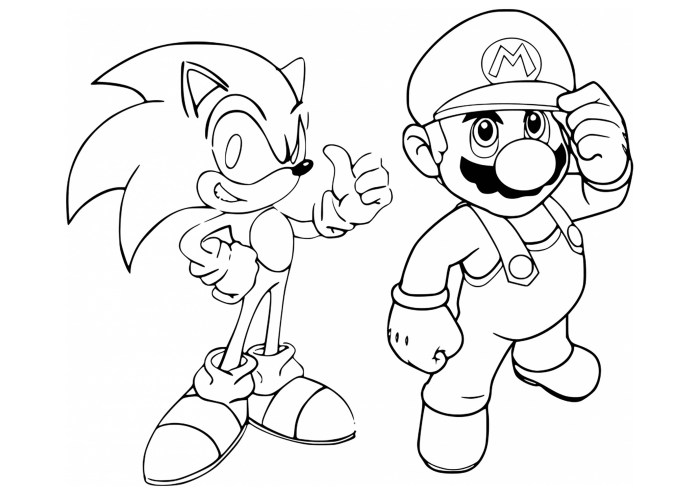 Coloring pages for kids mario