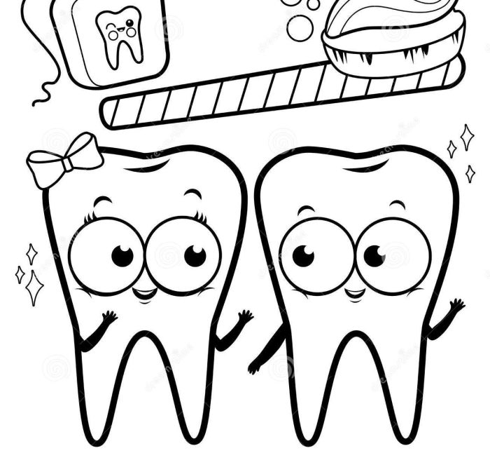 Dental coloring pages for kids