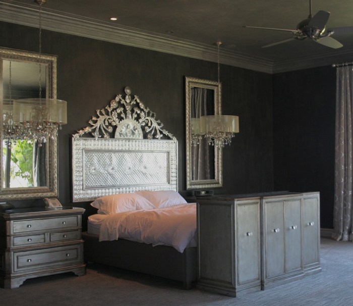 Black and silver bedroom design ideas