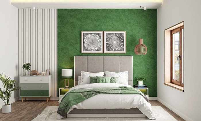 Light green bedroom design