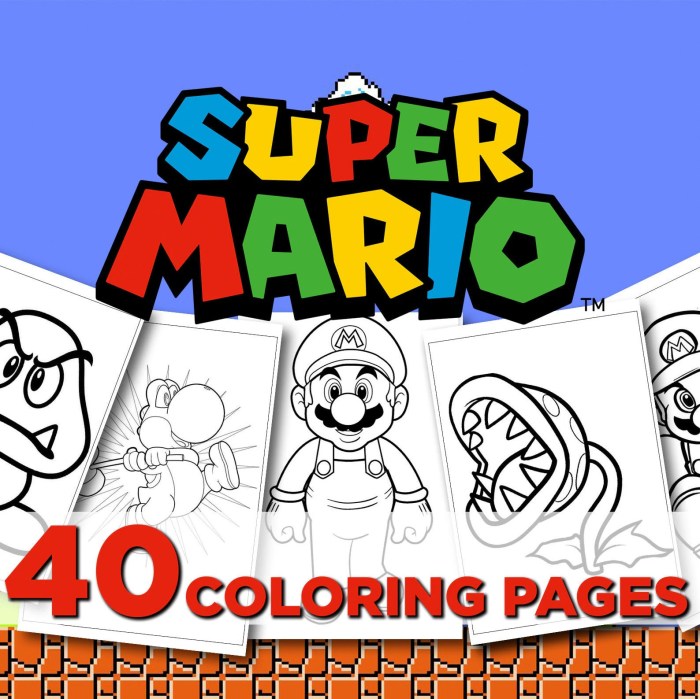 Coloring pages for kids mario