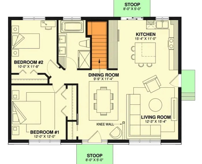 2 bedroom home design plans